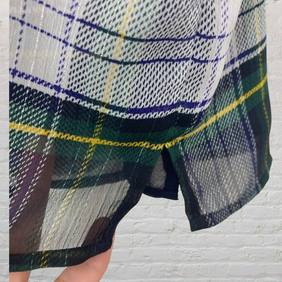 J.Crew Stewart Tartan Halter Tie-Back Chiffon Blouse 14 - Picture 10 of 16
